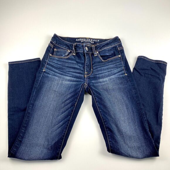 American Eagle Outfitters Womens Super Stretch Skinny Jeans Size 2 Regular Blue - Picture 1 of 9